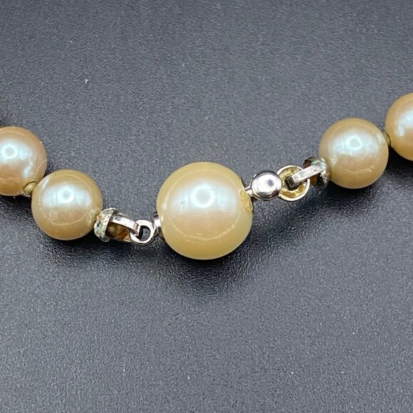 Vintage Roman Faux Pearl Necklace Enhancer 28” Luster Hand Knotted Luster - Picture 5 of 10